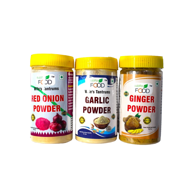 Ginger garlic onion powder pack of 3, no preservatives